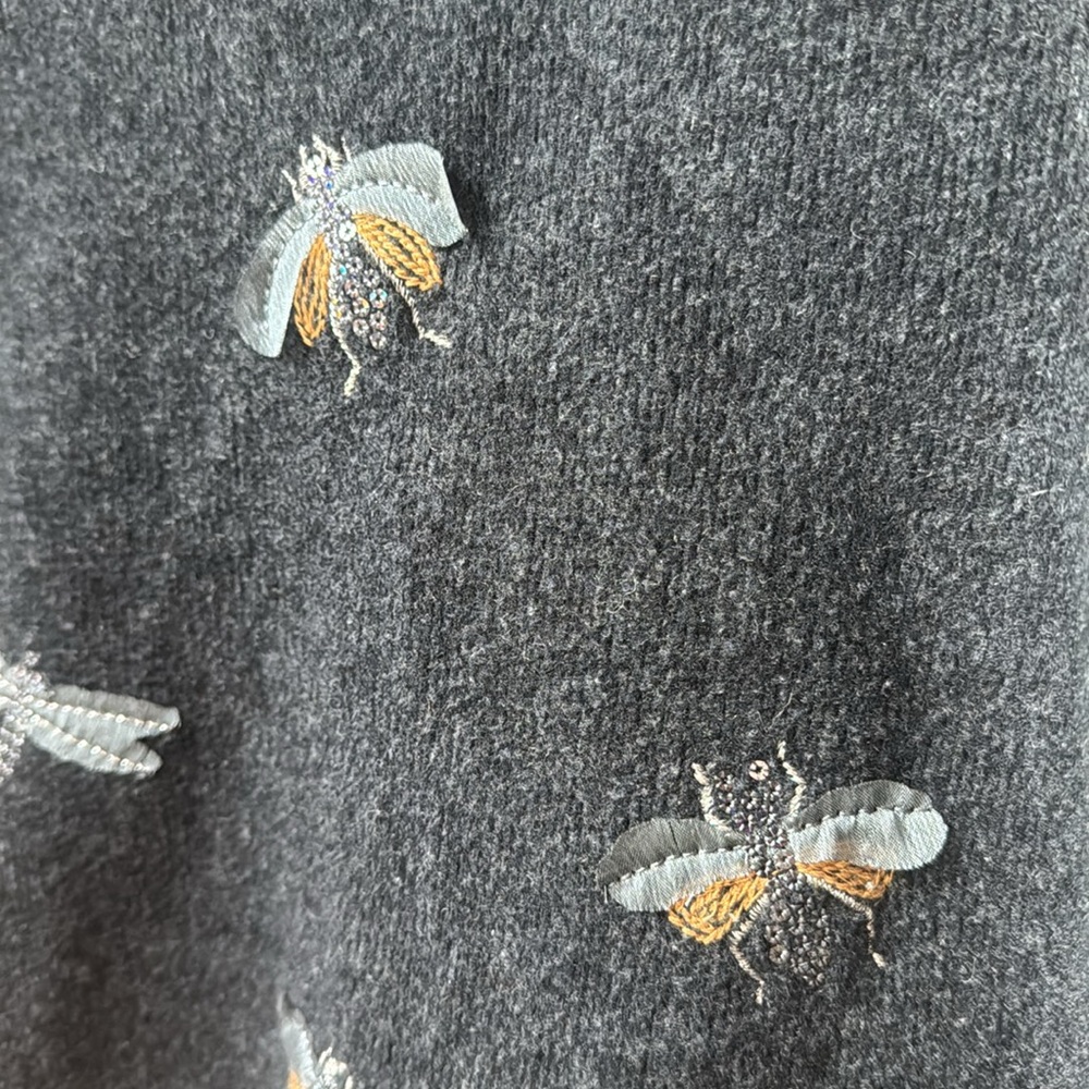 Zara Baby Girls Embroidered Bug & Dragonfly Knit Dress - Size 18-24M - Picture 2 of 8